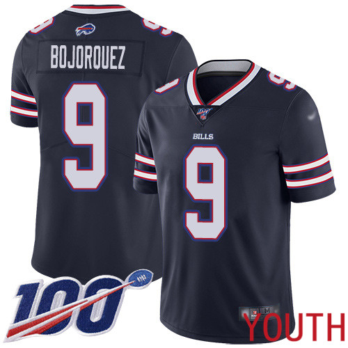 Youth Buffalo Bills #9 Corey Bojorquez Limited Navy Blue Inverted Legend 100th Season NFL Jersey